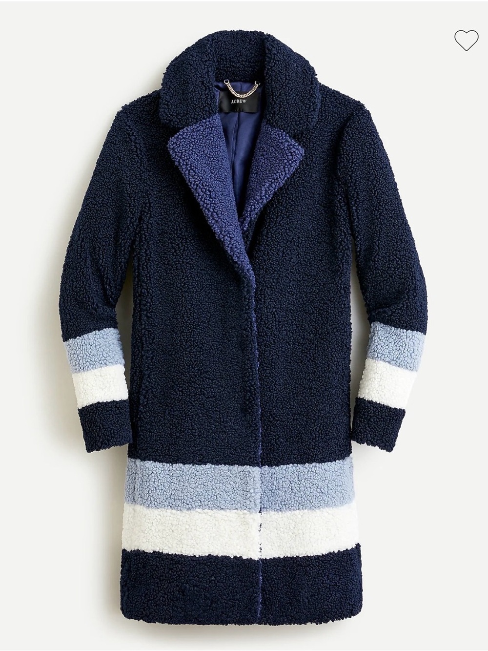 J. Crew Teddy sherpa topcoat in colorblock